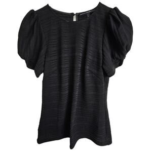 White House Black Market Blouse Puff Shoulder Top Short Sleeve Blouse Women XS